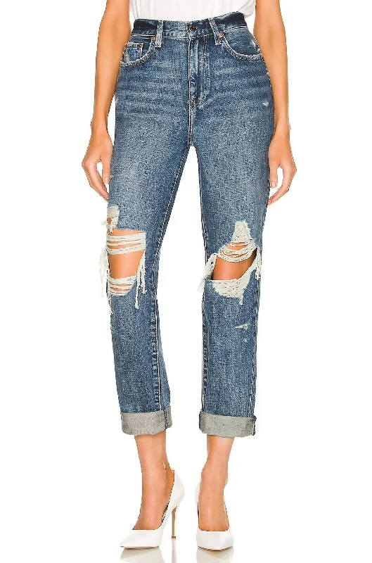 Affordable Online Boutiques Presley High Rise Relaxed Roller Jean In Eternal-Distressed