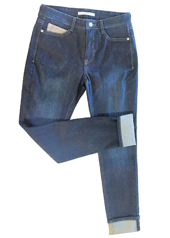 Women's Activewear Outfit Shimmer Lurex Jean In Blue Denim