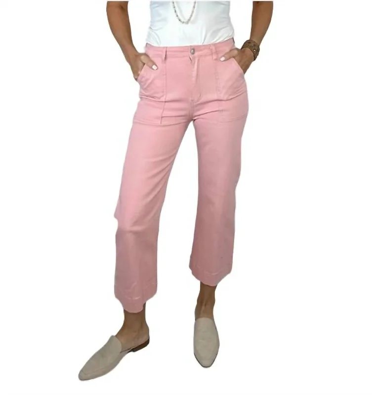 Women's Vacation Clothes Claire Cropped Cargo Pants In Pink