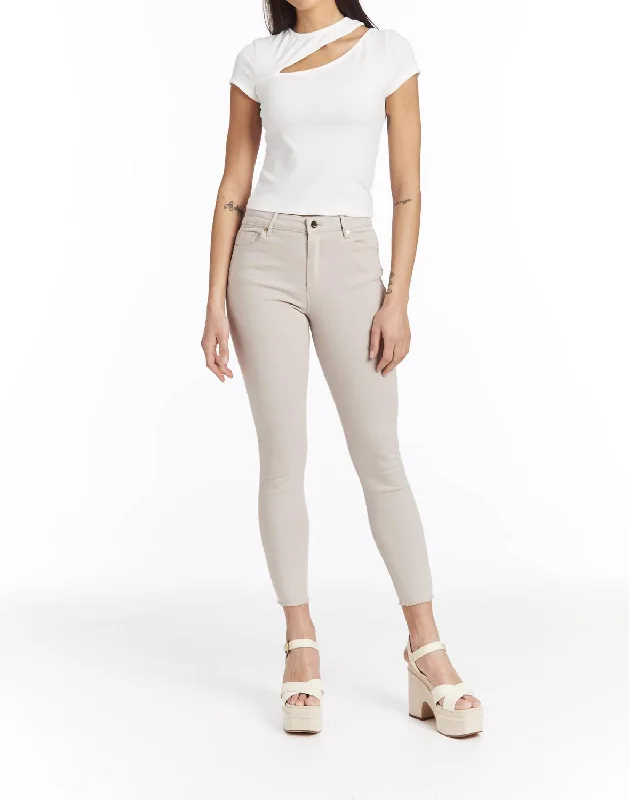 Affordable Women's Attire High Rise Color Skinny Jeans In Dove