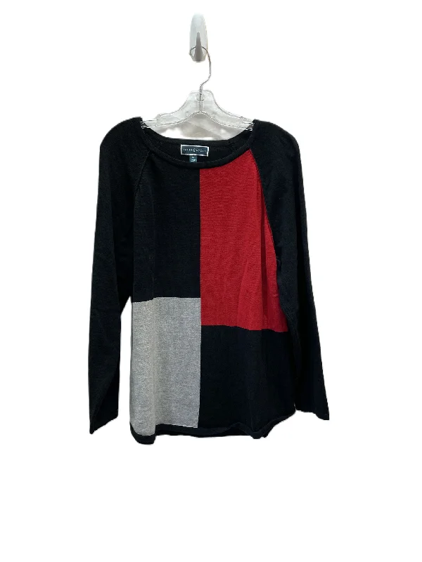 Sweater By Karen Scott In Black & Red, Size: Xl