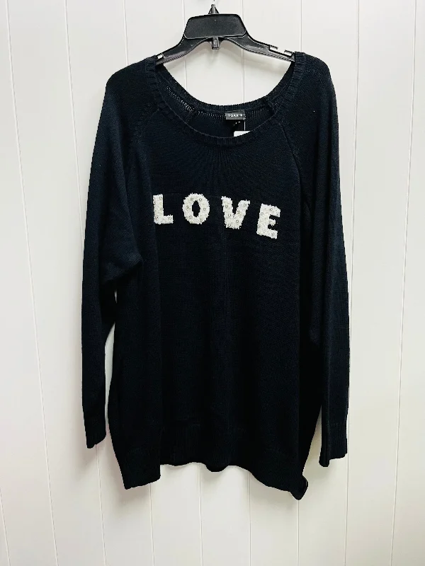 Sweater By Torrid In Black & White, Size: 4x