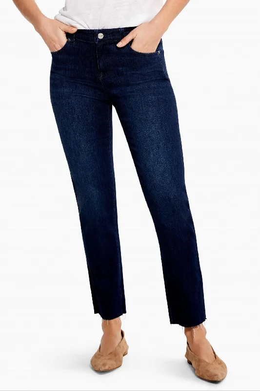 Women's Trendy Outfit Mid Rise Straight Ankle Jean In Twilight