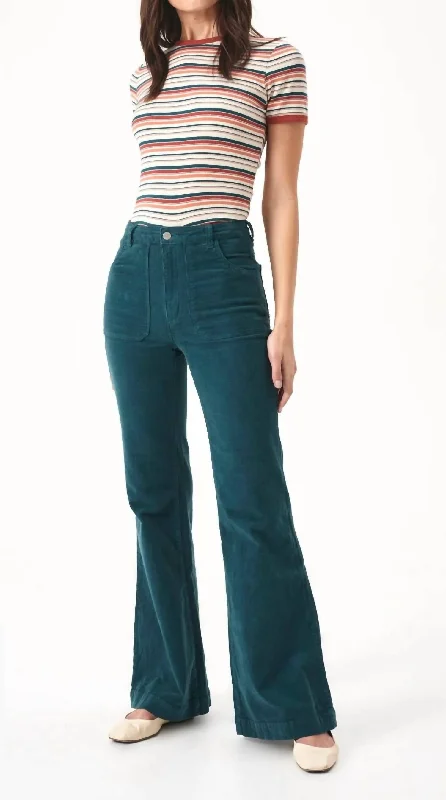 Casual Chic Clothing For Women Eastcoast Flare Jeans In Forest Cord