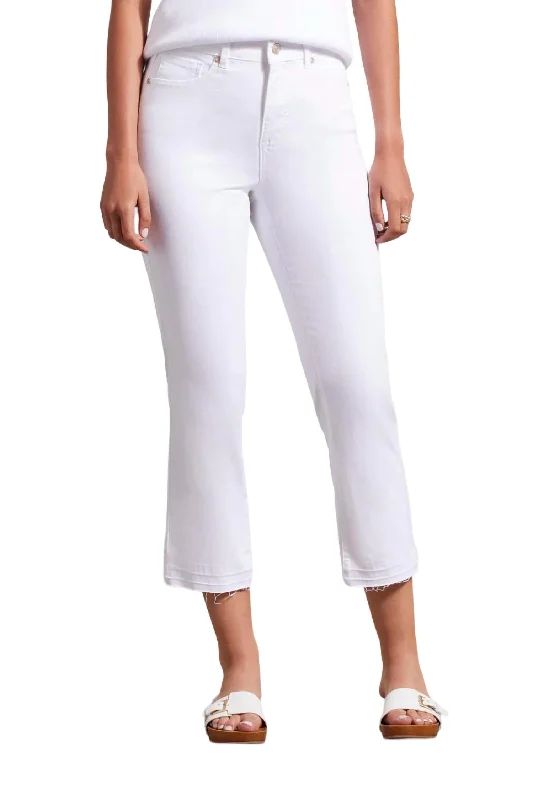 Fashion Women's Clothing Sophia Microflare Crop Jeans In White