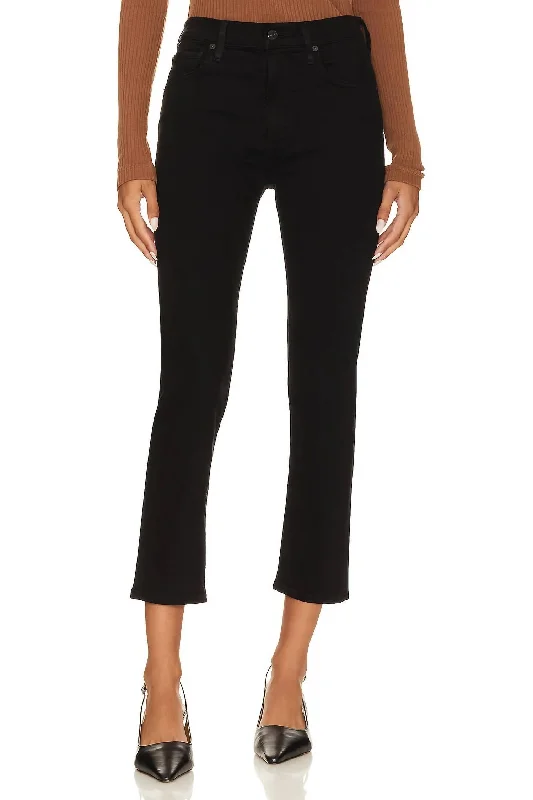 Women Online Clothing Boutiques Isola Straight Crop Jean In Plush Black