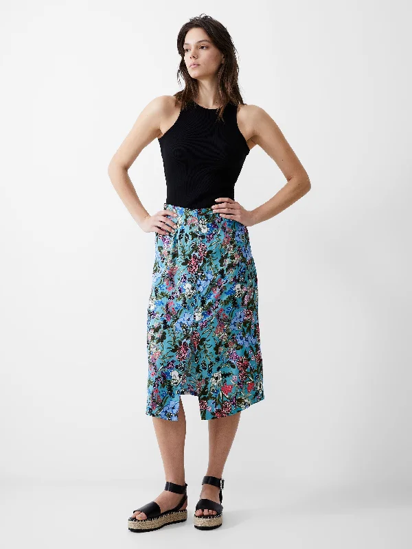 Women's Activewear Garments Blossom Drapey Button Midi Skirt