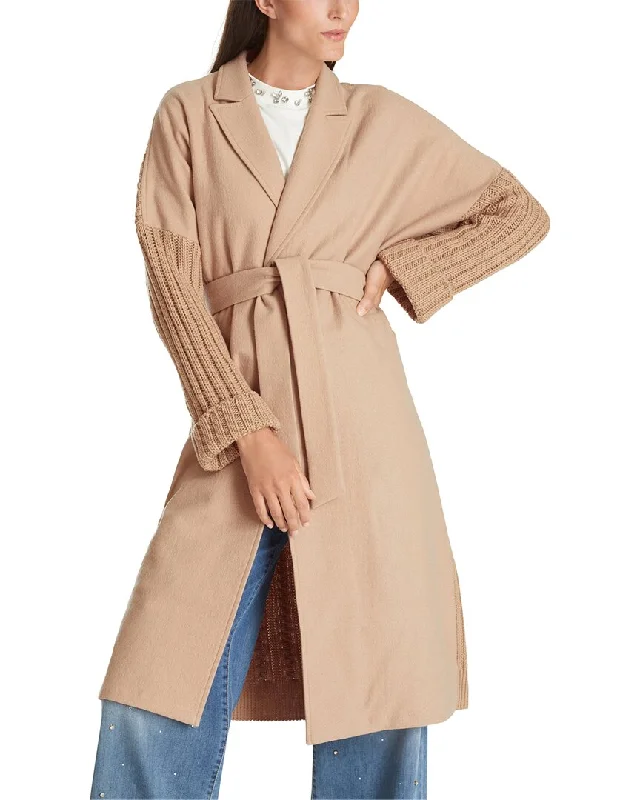 Women's Athletic Outfit Marc Cain Long Wool Coat