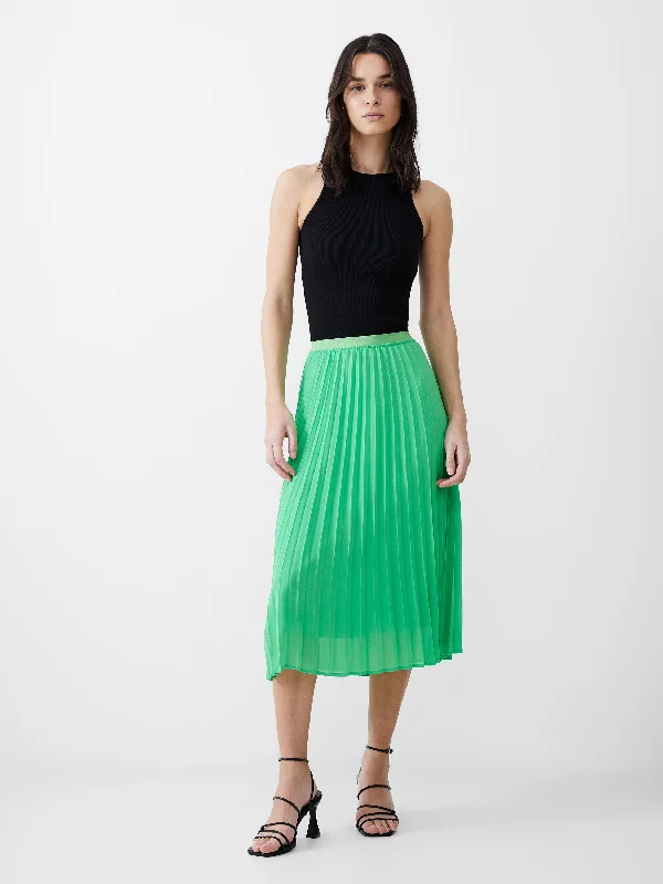 Women's Trendy Activewear Apparel Pleat Georgette Midi Skirt