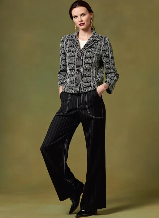 Women's Fashion-Forward Apparel Vogue Jacket and Trousers V1644