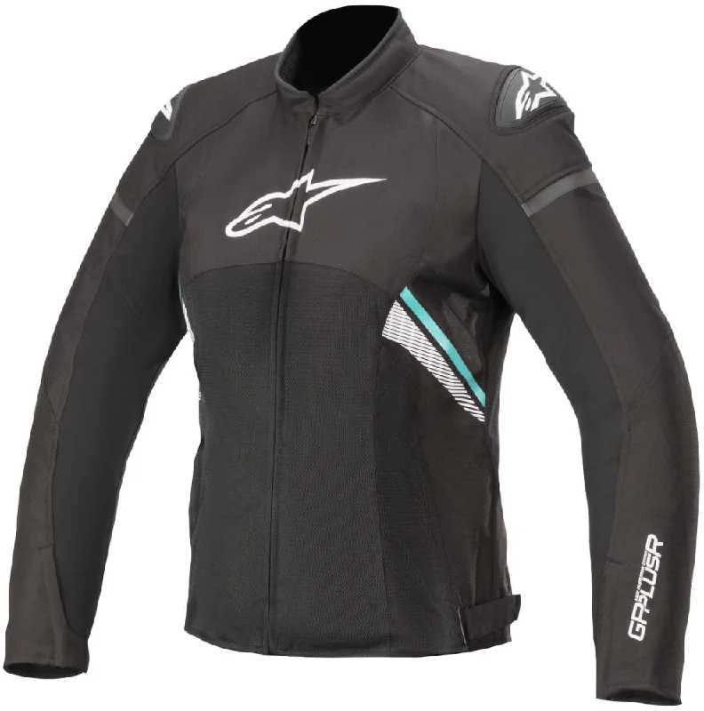 Formal Attire For Women Alpinestars Women’s Stella T-GP Plus R v3 Airflow Black, White and Teal Textile Jacket