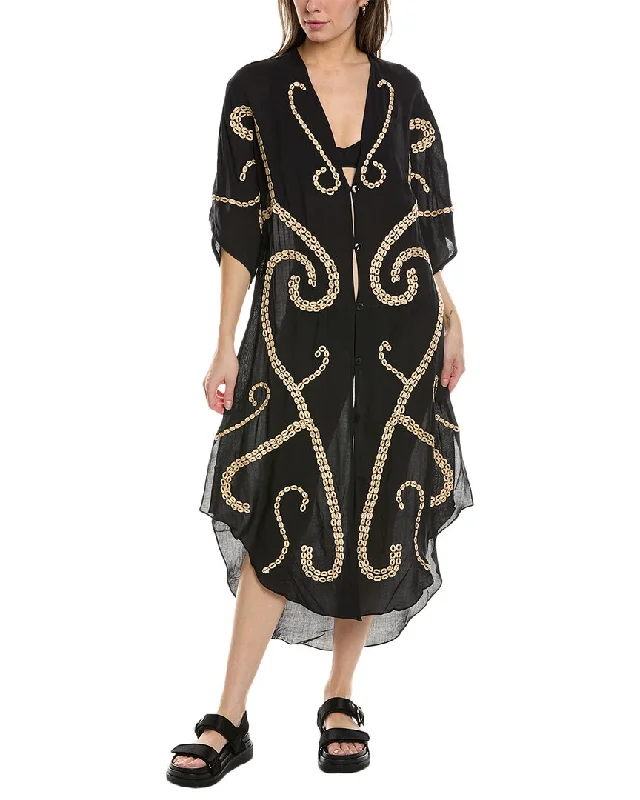 Women's Vacation Clothes ViX Solid Braid Detail Long Caftan