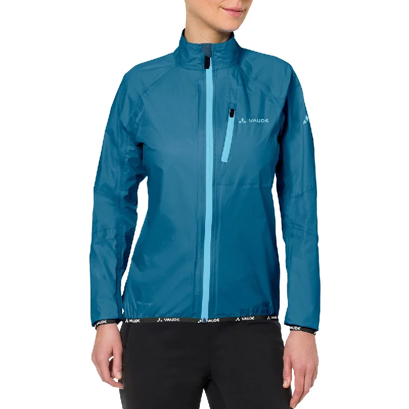 Women's Relaxed Clothes Vaude Women's Drop Biking Rain Jacket III - Kingfisher