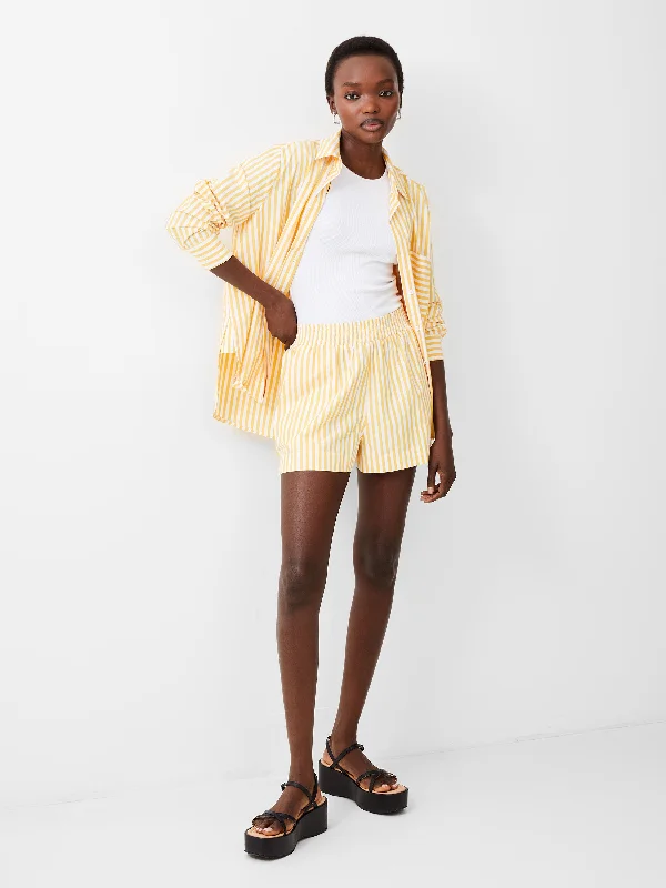 Women's Resort Apparel Stripe Shirting Shorts