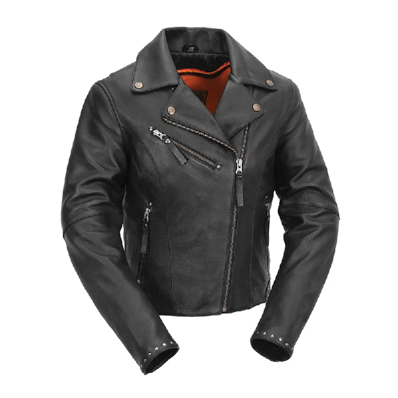 Women's Evening Clothing Scarlett Star - Womens Motorcycle Leather Jacket