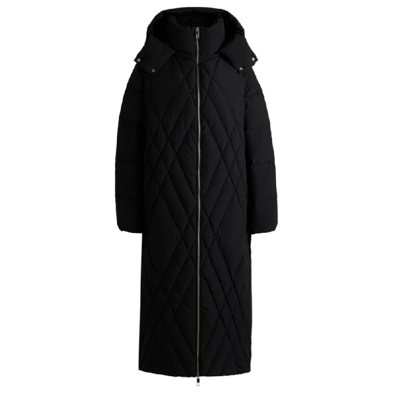 Plus-Size Women's Clothing Quilted down coat with adjustable hood