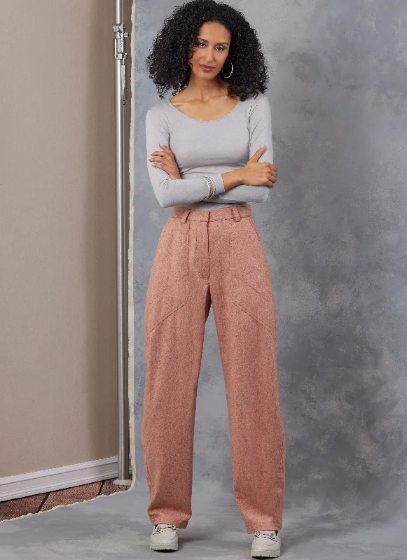 Women's Office Outfit Vogue Barrel Trousers V2051