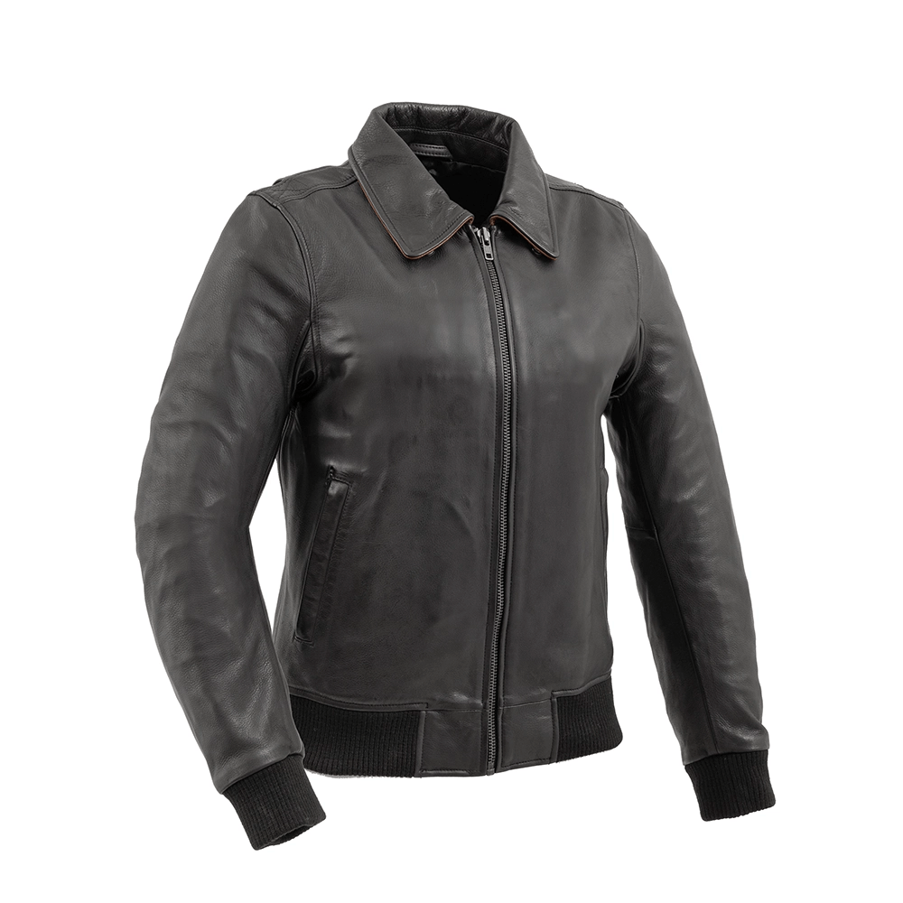 Women's Comfortable Garments Nancy - Women's Moto Bomber Leather Jacket