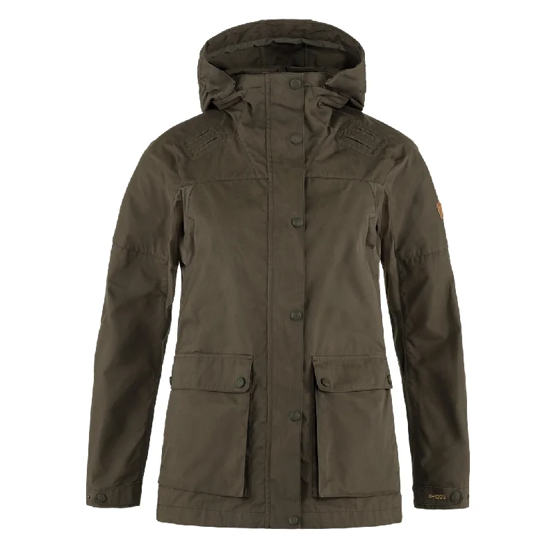 Fashion-forward Women's Clothing Fjallraven Womens Forest Hybrid Hooded Jacket Dark Olive