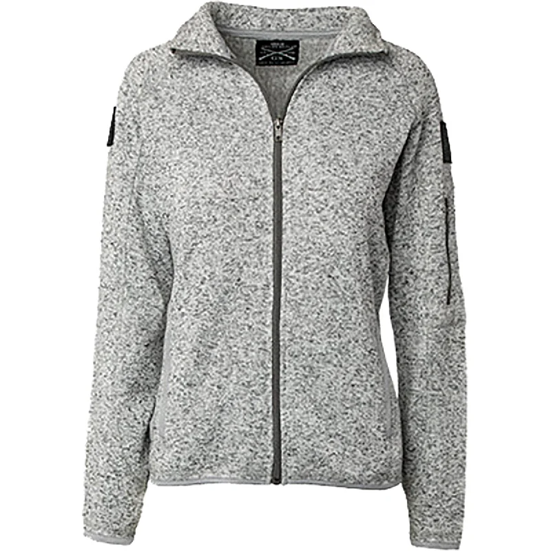 Women's Clothes For Work Events Grunt Style Women's Full Zip Sweater Jacket - Heather Gray