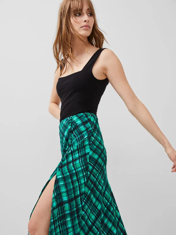 Women's Luxury Garments Dani Eco Check Delphine Midi Skirt