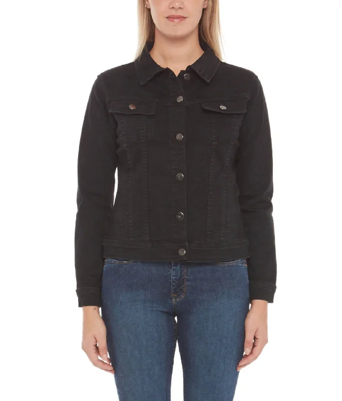 Women's Seasonal Fashion Trends Women's Classic Denim Jacket In Black