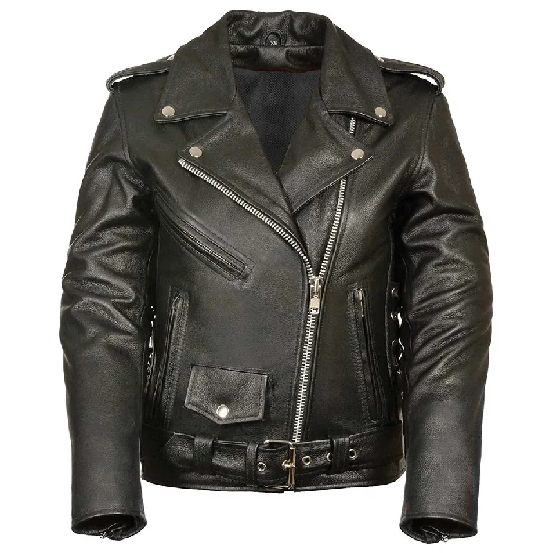 Women's Evening Wear M-Boss Motorcycle Apparel BOS22506 Women's ‘Conceal and Carry’ Classic Biker Leather Jacket