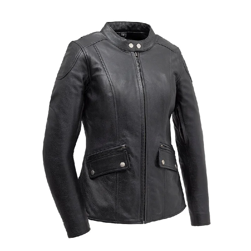 Elegant Women's Evening Garments Jewel - Women's Motorcycle Leather Jacket