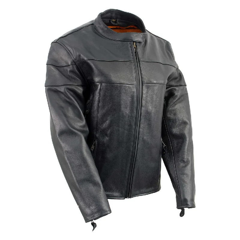 Women's Vintage-Inspired Outfit Milwaukee Leather SH7083 Women's Black ‘Euro Racing’ Vented Leather Jacket with Side Stretch