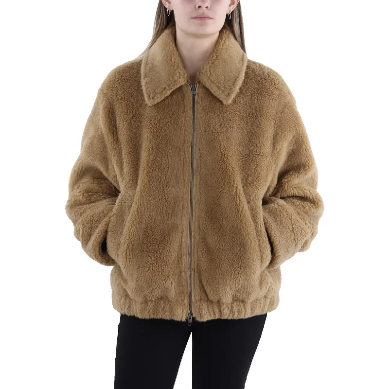 Women's Clothing For Outdoor Activities Womens Bomber Cold Weather Faux Fur Coat