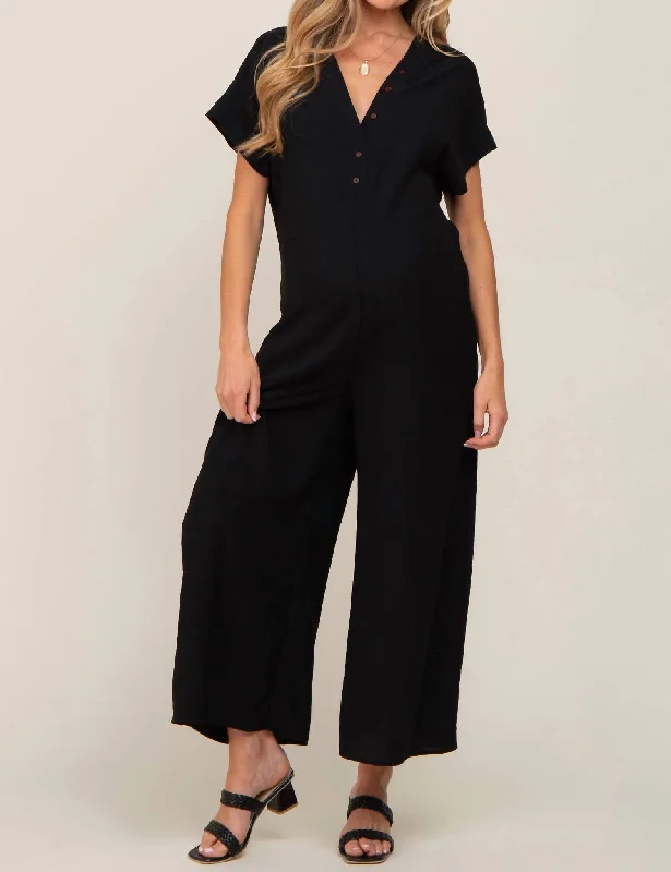 Women's Transitional Attire Wide Leg Jumper In Black