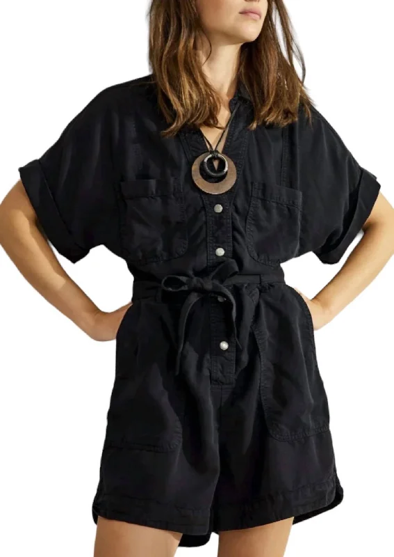 Women's Trendy Clothing Breezy Playsuit Romper In Black