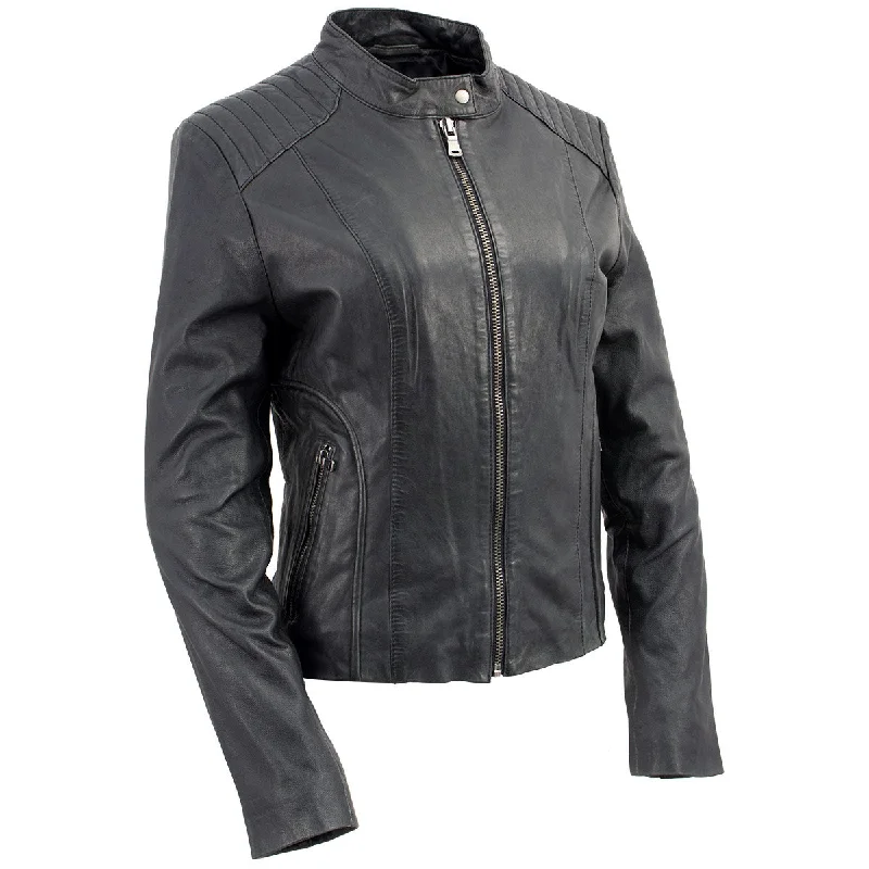 Women's Work Outfit Milwaukee Leather Vintage SFL2814 Women's Black Leather Motorcycle Style Fashion Jacket