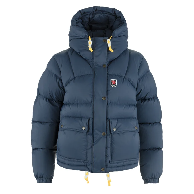 Women's Transitional Outfit Fjallraven Womens Expedition Down Cropped Jacket Navy