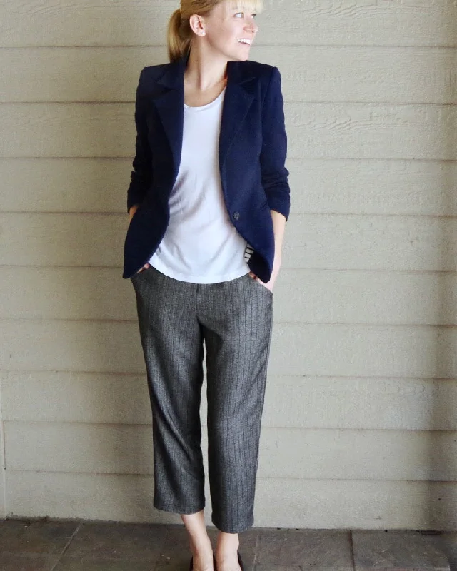 Formal Attire For Women Blue Dot Patterns Coffeehouse Pant