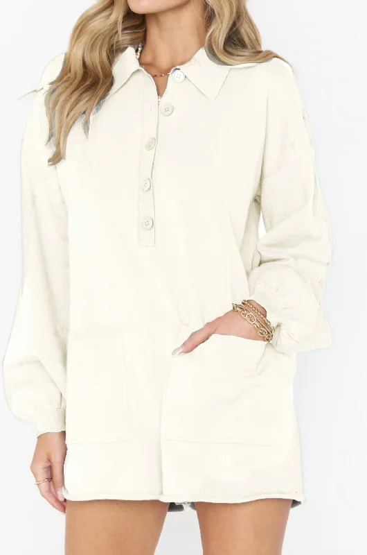 Women's Stylish Professional Garments Gianni Romper In Cream Knit