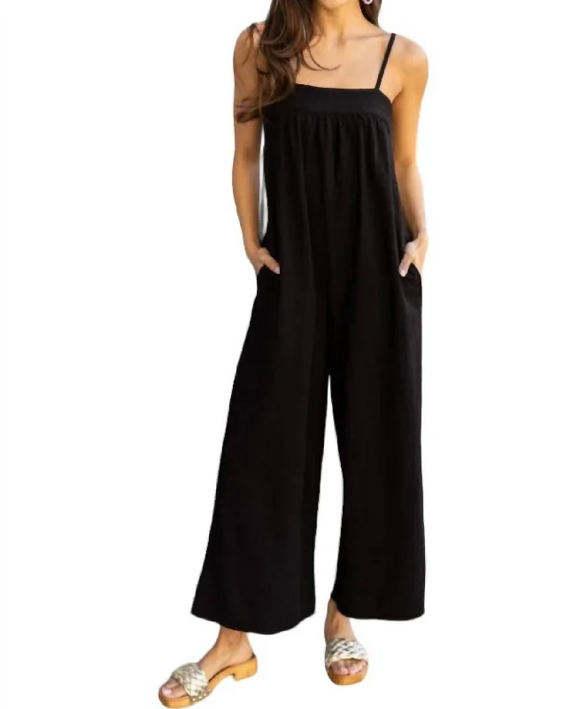 Outlet Clothing Cami Wide Leg Jumpsuit In Black