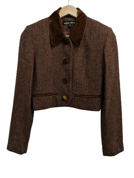 Fashionable Tops for Women [XS] Vintage Tweed Cropped Blazer