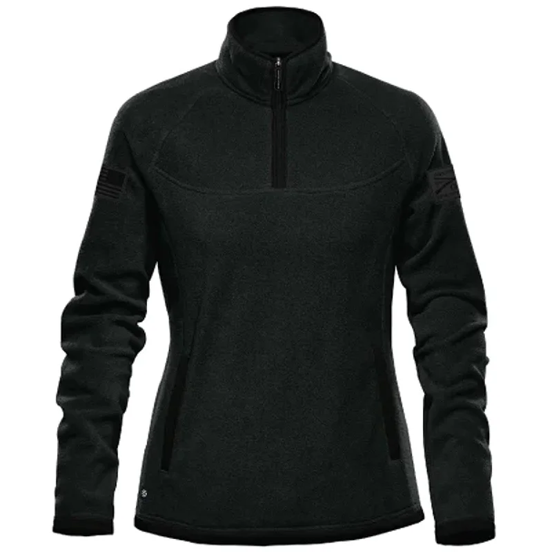 Women's Trendy Casual Clothes Grunt Style Women's Tech Quarter Zip Fleece Jacket - Black