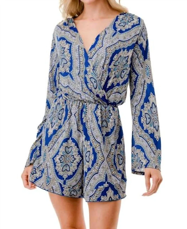 Women's Travel Attire Printed Romper In Paisley