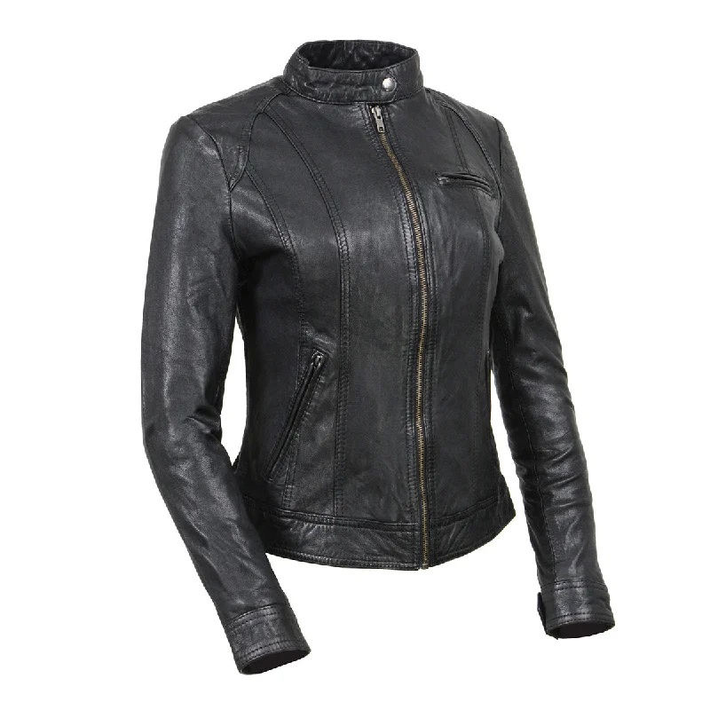 Women's Active Garments For Workouts Milwaukee Leather Vintage SFL2811 Women's Black Zipper Front Motorcycle Casual Fashion Leather Jacket