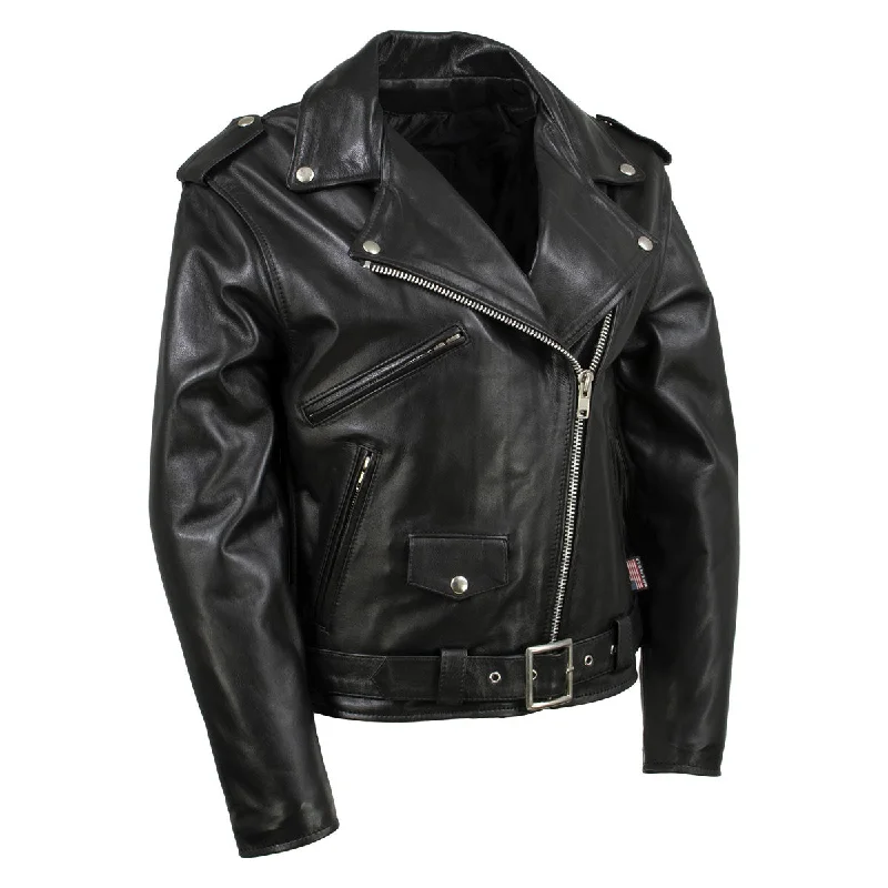 Bold and Elegant Women's Fashion Hot Leathers JKL5004 USA Made Womens 'The Flaunt' Premium Black Classic Motorcycle Style Leather Jacket