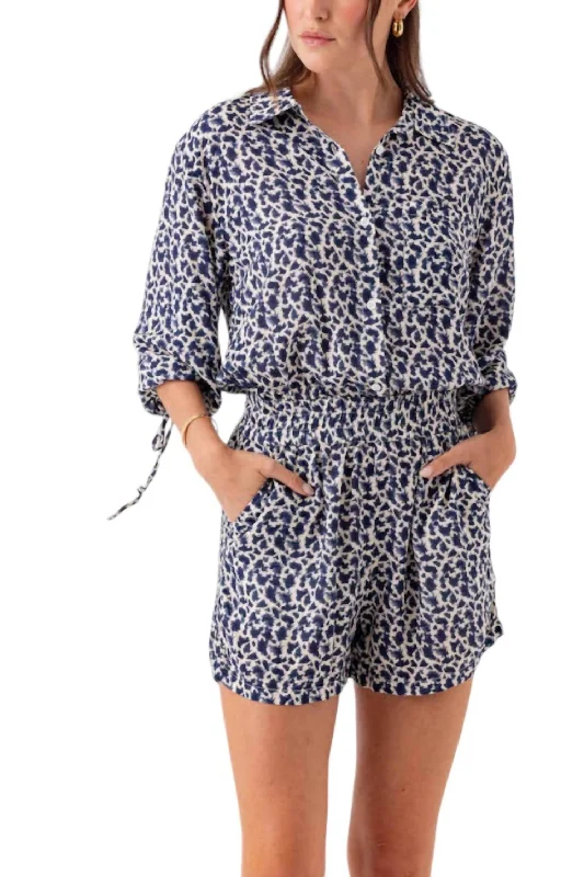 Women's Clothing For Outdoor Events Altis Romper In Indigo Splash