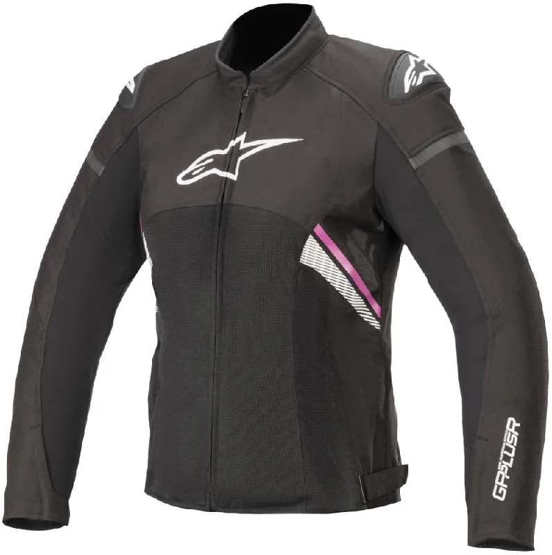 Comfortable Women's Attire Alpinestars Women’s Stella T-GP Plus R v3 Airflow Black, White and Fuchsia Textile Jacket