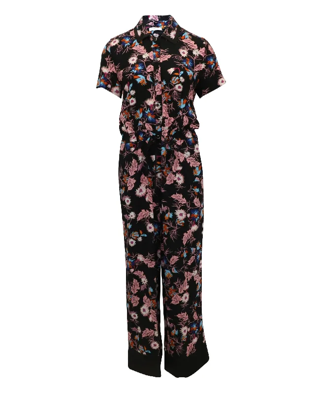 Women's Comfortable Lounge Garments Sandro Olivier Jumpsuit in Floral Print Viscose