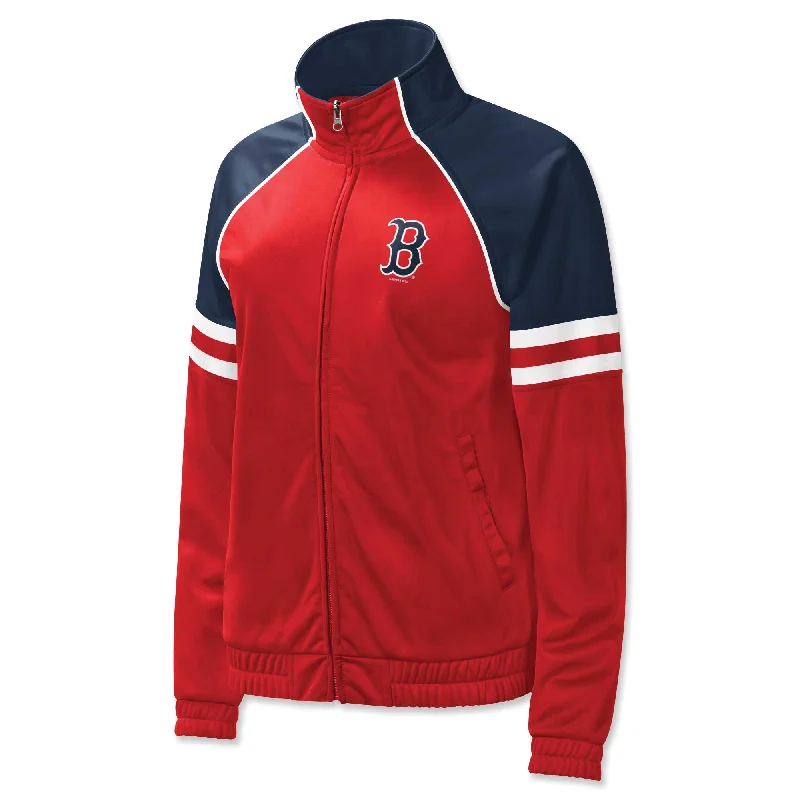 Affordable Women's Clothing Ladies 1st Place Track Jacket - Red