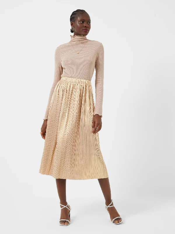 Women's Chic Apparel Sky Jersey Shimmer Midi Skirt