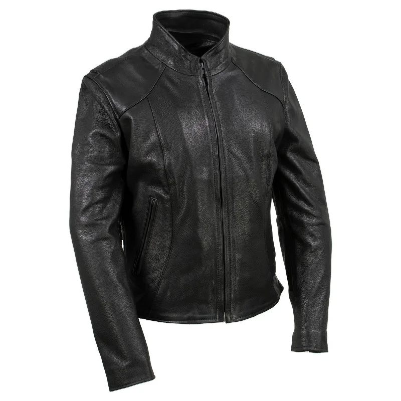 Versatile Women's Fashion Hot Leathers JKL5003 USA Made Women's 'Serene' Black Clean Cut Premium Leather Jacket