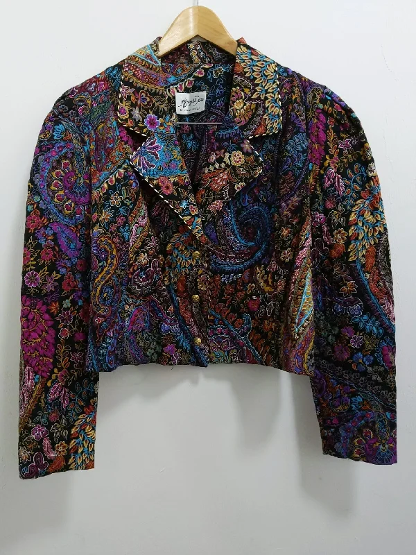 Trendy Women's Apparel for All Seasons [M/L] Quilted Paisley Boxy Blazer