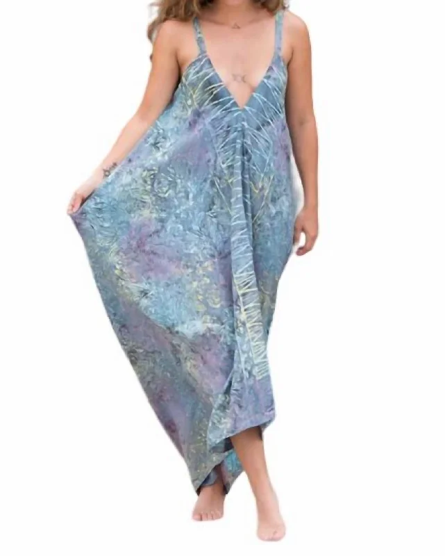 Women's Elegant Apparel Gypsy Jumpsuit In Bahamas Grey Rainbow Leaf